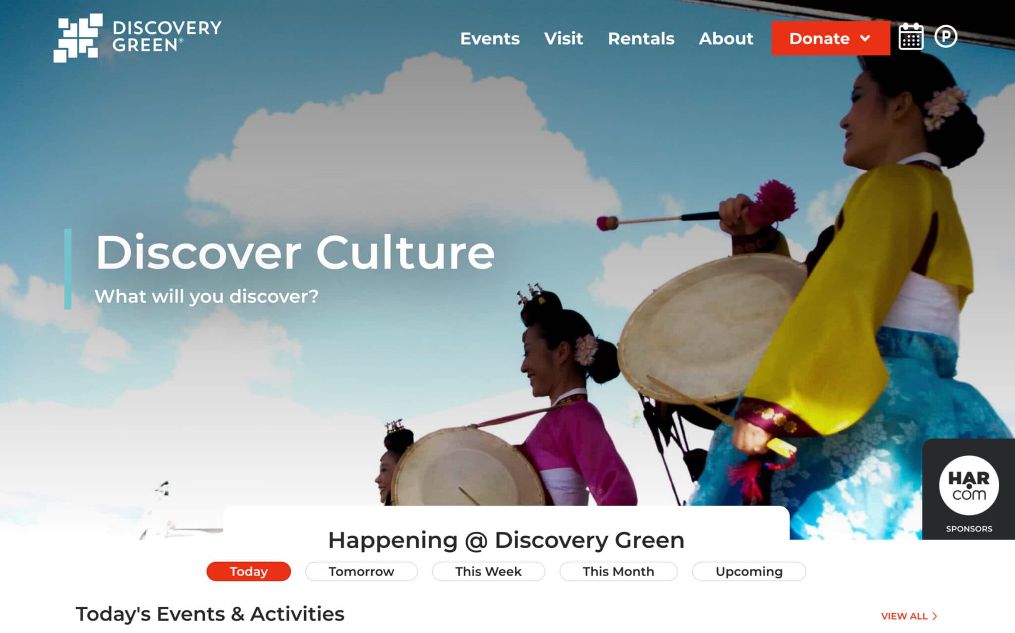 Discovery Green website design